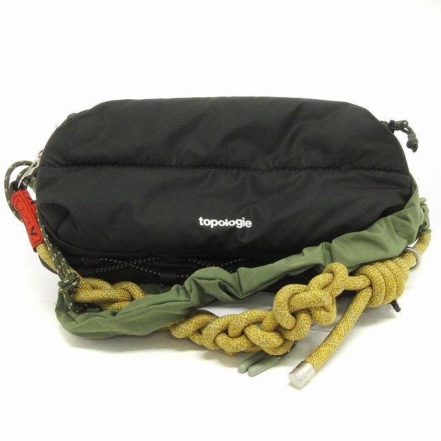 トポロジー Topologie ボトルサコッシュ ショルダーバッグ Bottle Sacoche Bag 斜め掛け ナイロン ロゴプリント 黒 ブラック 鞄