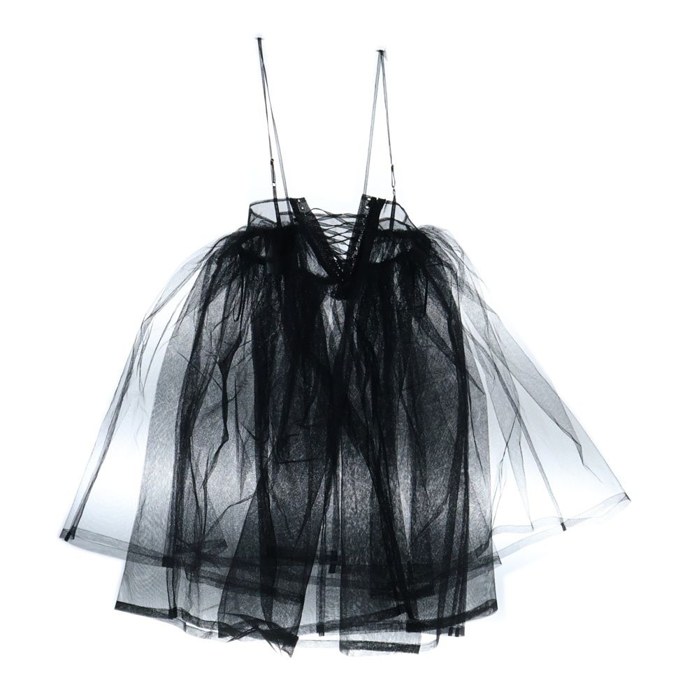 NOIR KEI NINOMIYA ノワール ケイニノミヤ 22AW チュール吊りスカート レイヤード ワンピース ブラック レディース 3J-A002