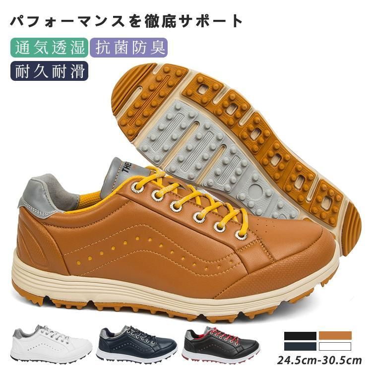 ゴルフシューズ メンズ おしゃれ 大きいサイズ 4E 幅広 ビジネスシューズ ソフトスパイク 軽量 動きやすい 通気 耐久 耐滑 練習場 プレゼン