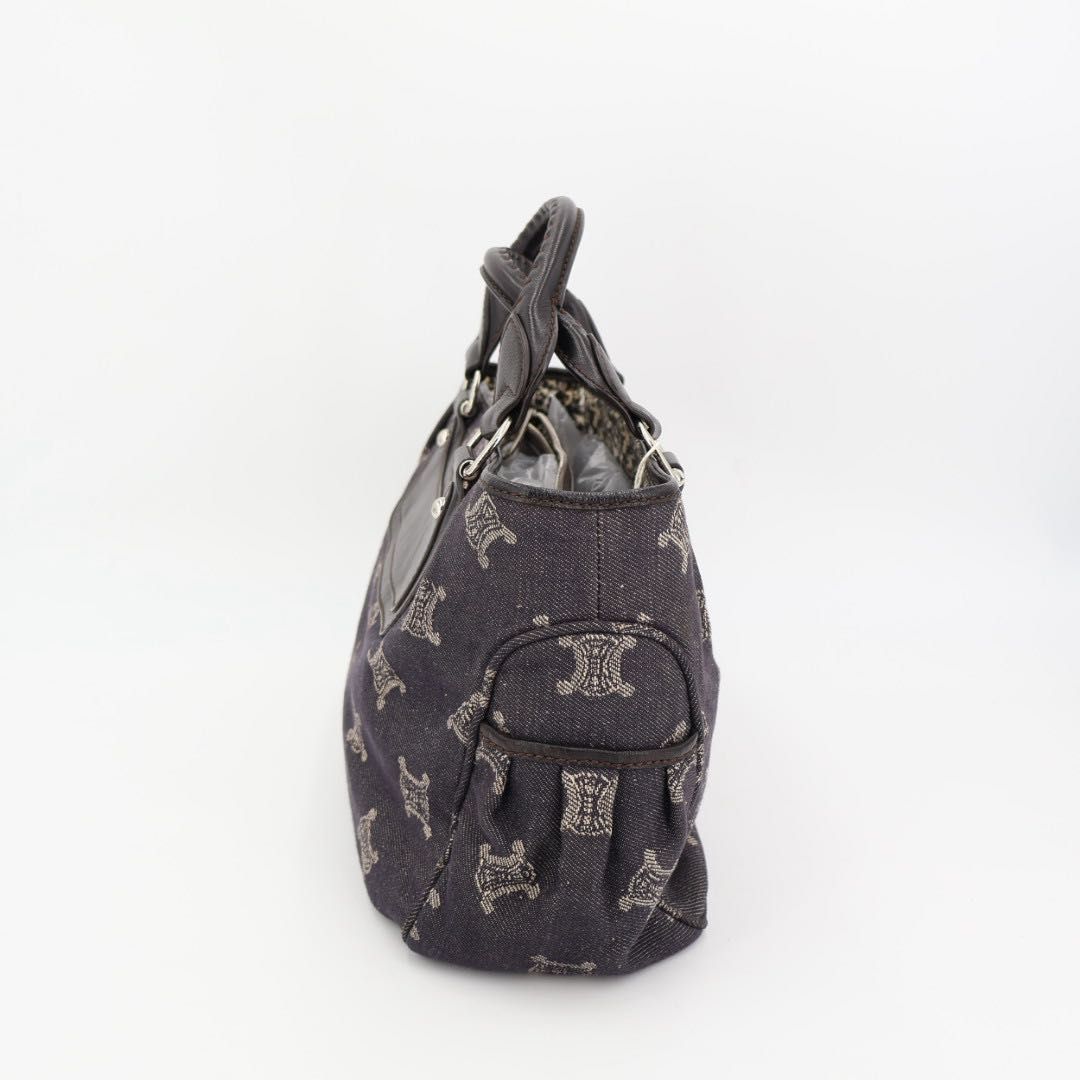 CELINE ブギーバッグ デニム トリオンフ柄 ハンドバッグ 9610 セリーヌ CELINE ブギーバッグ ブラック デニム トリオンフ