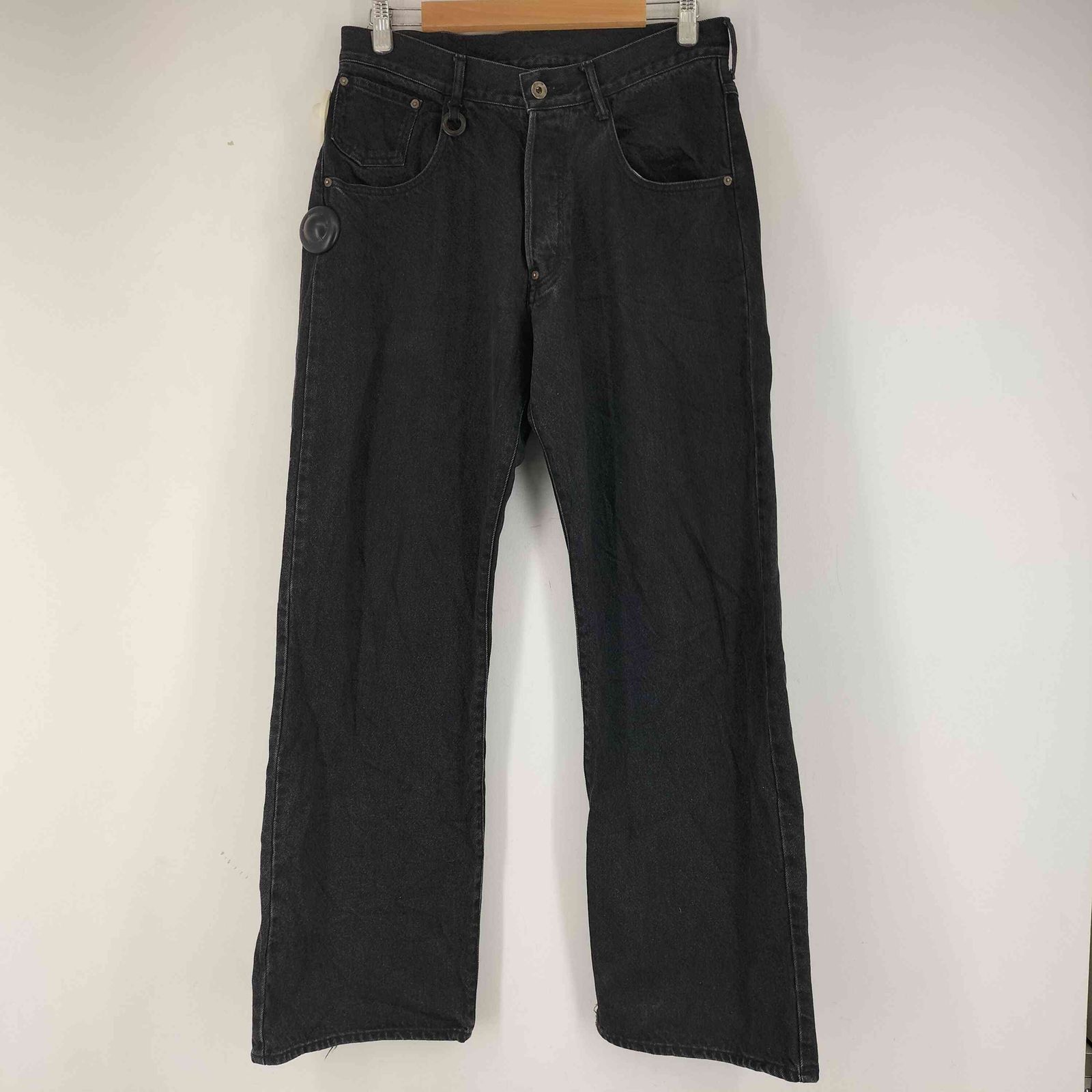 パンツ SOSHIOTSUKI black denim 44 SOSHIOTSUKI(ソウシオオツキ)のWARPED BOOT CUT DENIM BLACKの