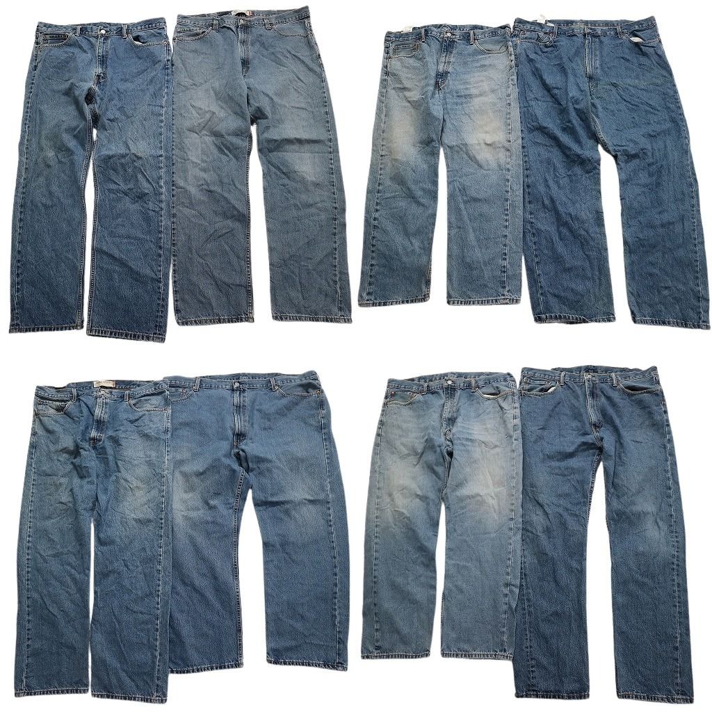 古着卸 まとめ売り リーバイス 505 デニム パンツ 8枚セット (メンズ 42 /48 ) ストレート ライトブルー フェード 中古 古着 MY1805
