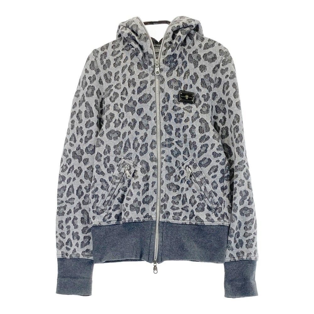 MARK&LONA woman's S ヒョウ柄パーカー グレー サイズ：S MARK&LONA マークアンドロナ ジップ パーカー レオパード柄