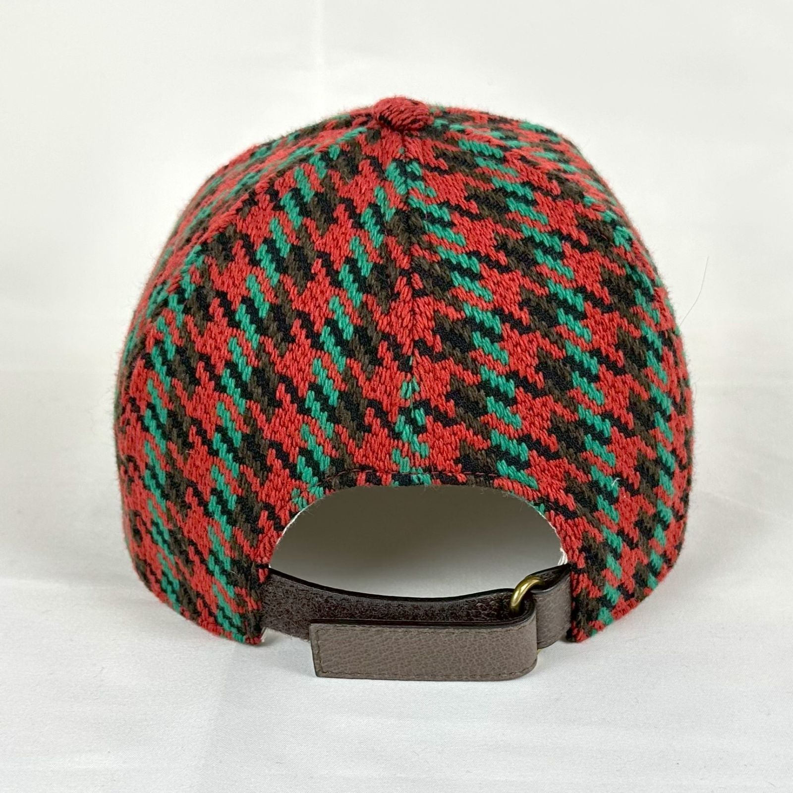 GUCCI】グッチ キャップ 640869 ハウンドトゥース ウール レッド