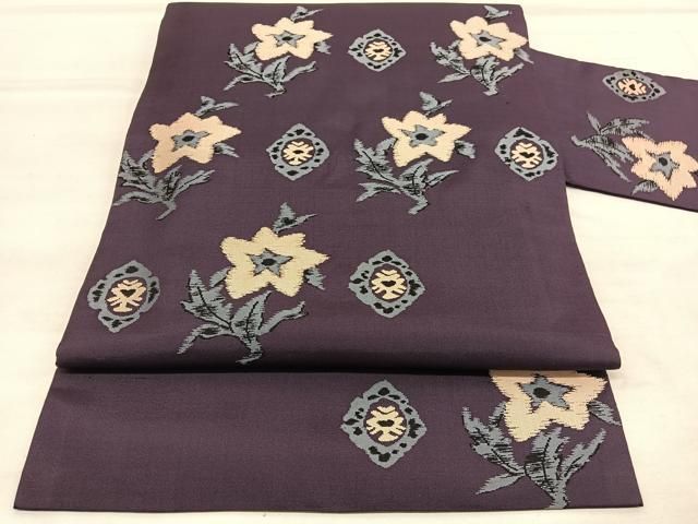 平和屋着物○九寸名古屋帯 流水箔散らし文 黒地 金銀糸 正絹