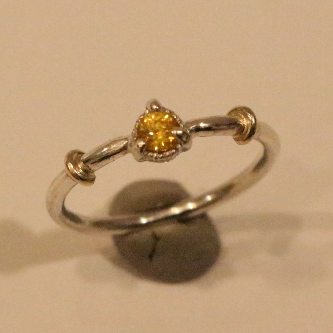 チカチカ！幻惑の石∀スファレライトのK10小ワッカシルバーリング約9.5