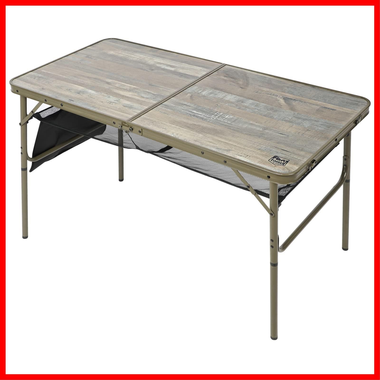 最短発送 TIMBER RIDGE テーブル アウトドア 折りたたみテーブル 高さ2段階調整 120X60cm キャンプ用 ピクニック レジャー アルミ製 ファミリーサイズ