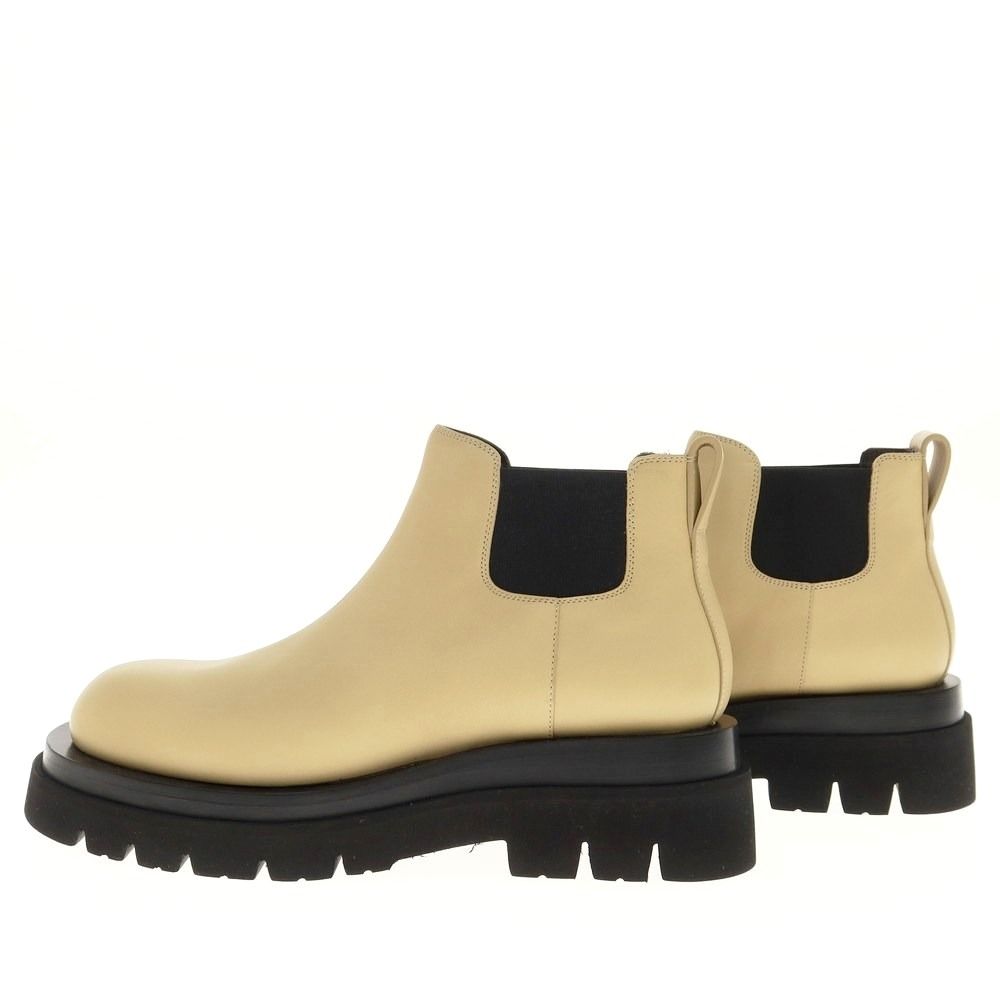 【中古】ボッテガヴェネタ BOTTEGAVENETA THE LUG ANKLE BOOT レザー サイドゴアブーツ ベージュ【サイズ40】【メンズ】