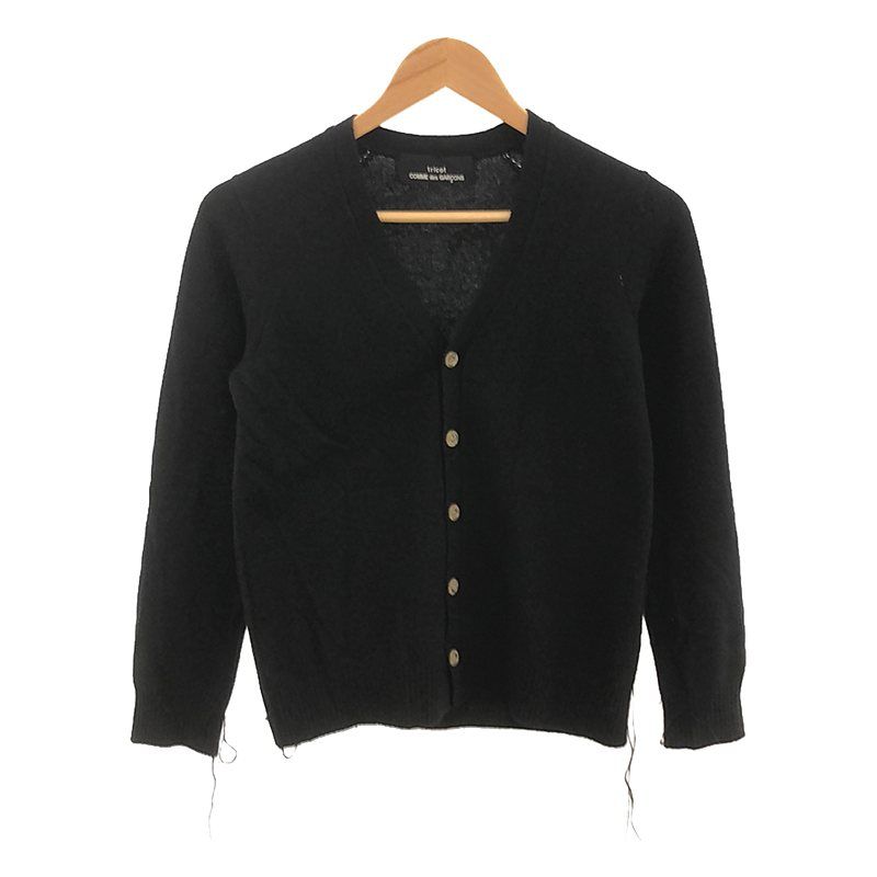 tricot COMME des GARCONS / トリココムデギャルソン | 2011AW | カシミヤ ほつれ加工 Vネックカーディガン | ブラック | レディース tricot COMME des GARCONS / トリココムデギャルソン | 2011AW