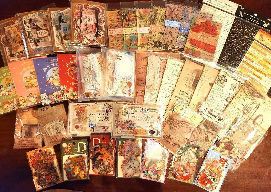 2917枚【特価】紙モノまとめ売り海外製コラージュ素材ヴィンテージ