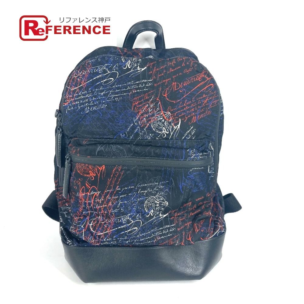 ベルルッティ ナイロン×レザー バックパック/リュック ブラック×マルチカラー ベルルッティ ナイロン×レザー バックパック/リュック ブラック