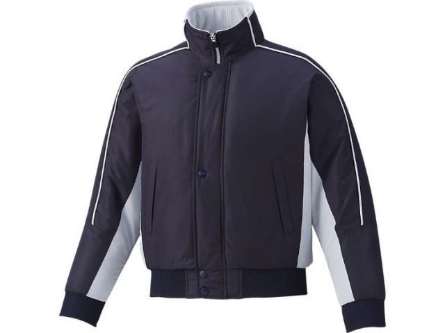 asics アシックス Jr.GROUND COAT ネイビーxS/グレー 160 BAG12J 5010 | スポーツ 運動 衣類 衣料品 服 ウエア ウェア 野球 ベースボール アウター グラウンドコート 子供 子ども キッズ ジュニア ポケッ