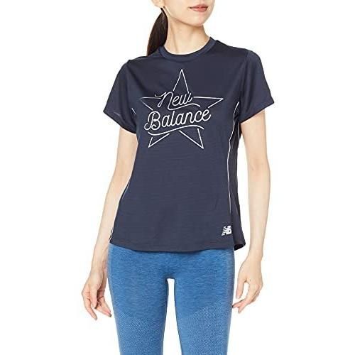ニューバランス(New Balance) スターデザインロゴ 半袖Tシャツ レディース AWT0305Y-ECL エクリプス Lサイズ