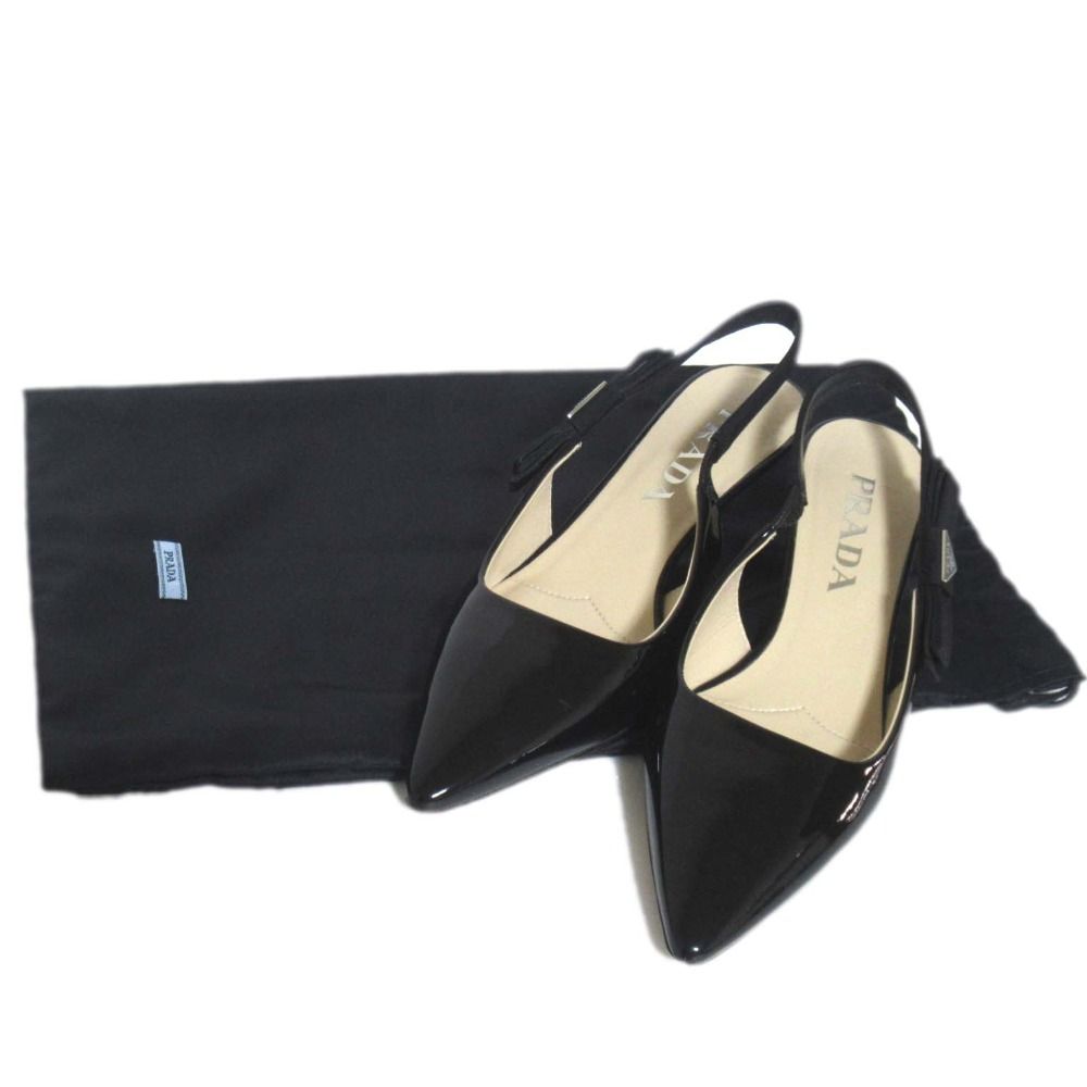 PRADA エナメルレザー スリングバックミュール 未使用 極美品 SALE‼️ 中古・古着通販】PRADA (プラダ) レザーミュールサンダル