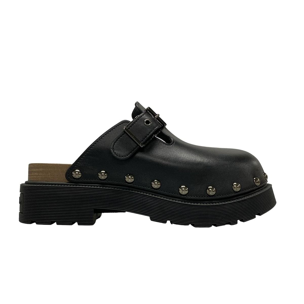 ディオール|クリスチャンディオール ミュール 38D クエイク クロッグ サボ サンダル 黒×ブラウン×シルバー レザー KOSOFT_CO