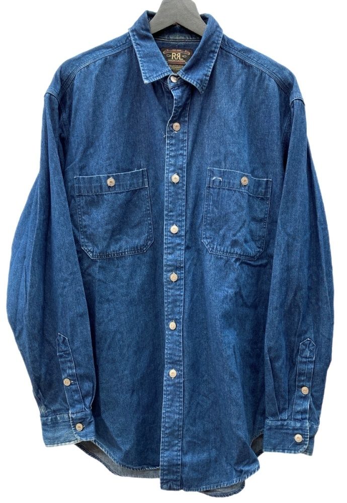 ダブルアールエル RRL 三ツ星タグ DENIM SHIRT デニム ステン