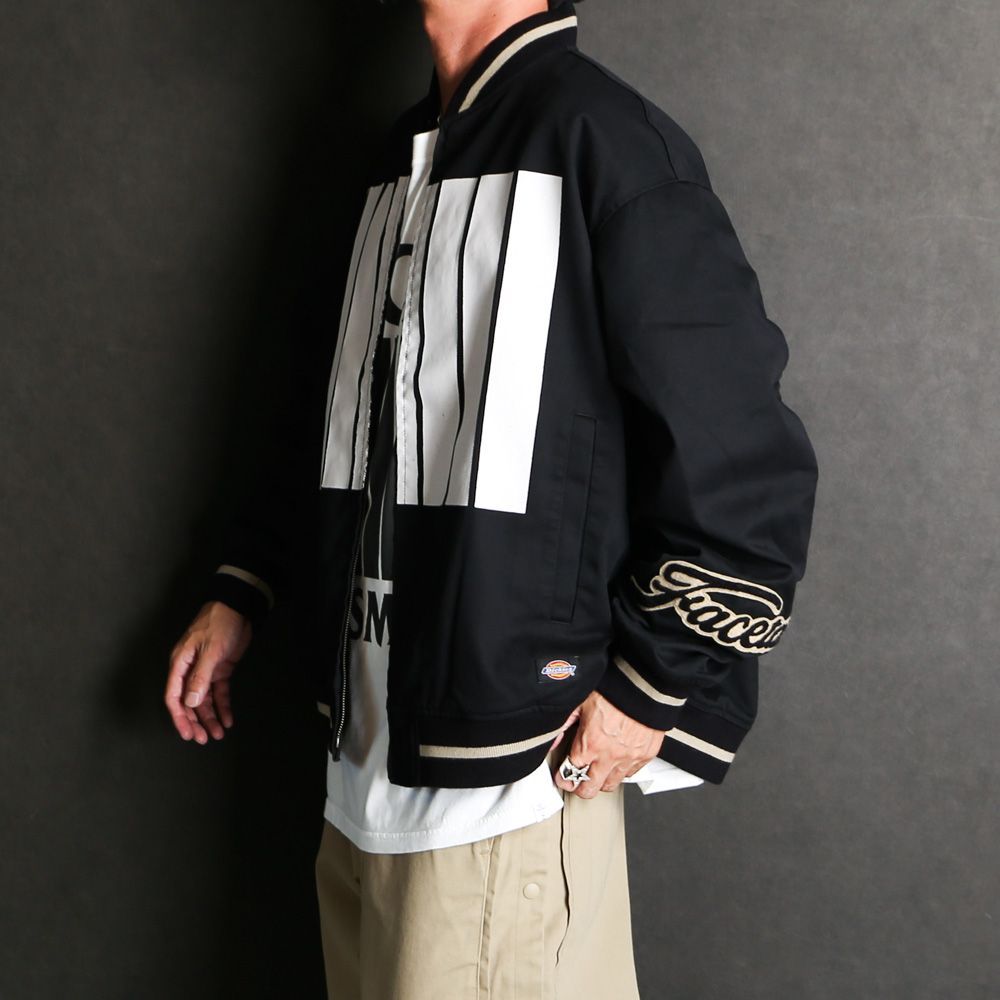 【FACETASM/ファセッタズム】× DICKIES / 7 BARS STADIUM JACKET - BLACK / スタジアムジャケット / KR-JK-M14【メンズ】【送料無料】