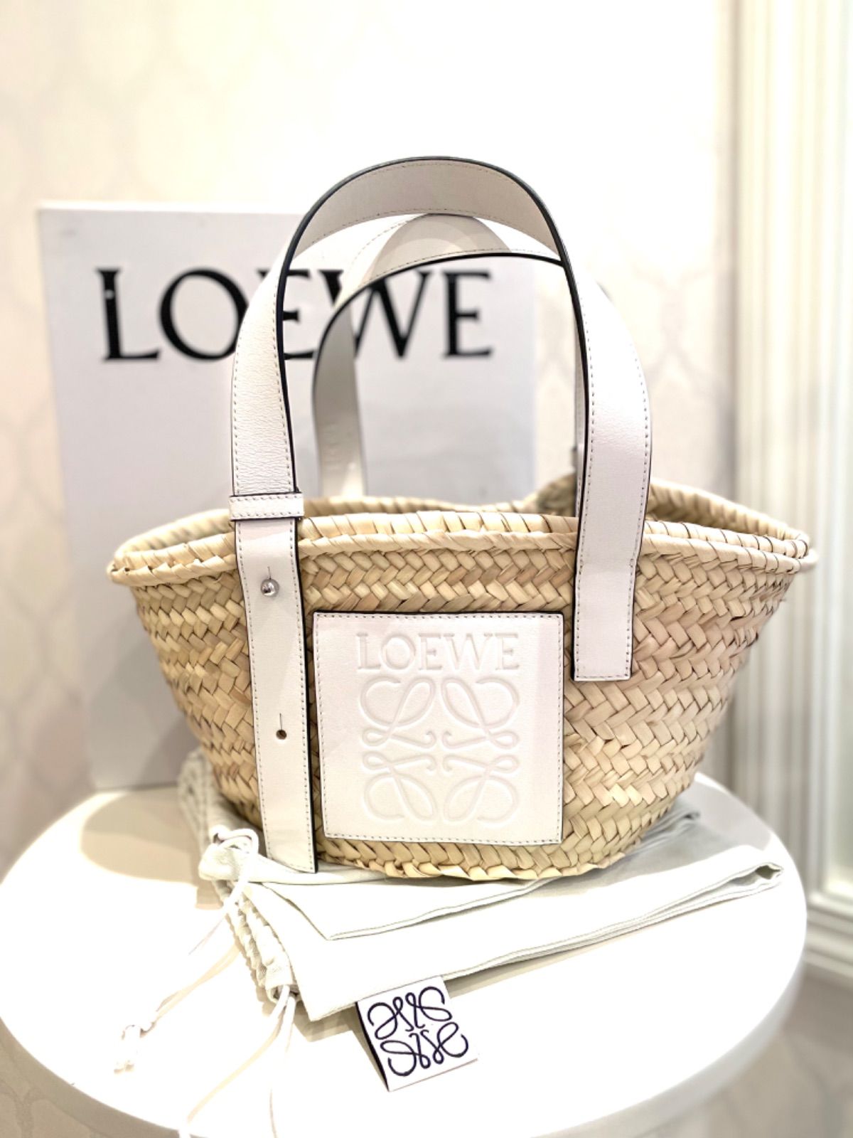 LOEWE ロエベ かごバッグ バスケットバッグ ホワイト S ロエヴェ