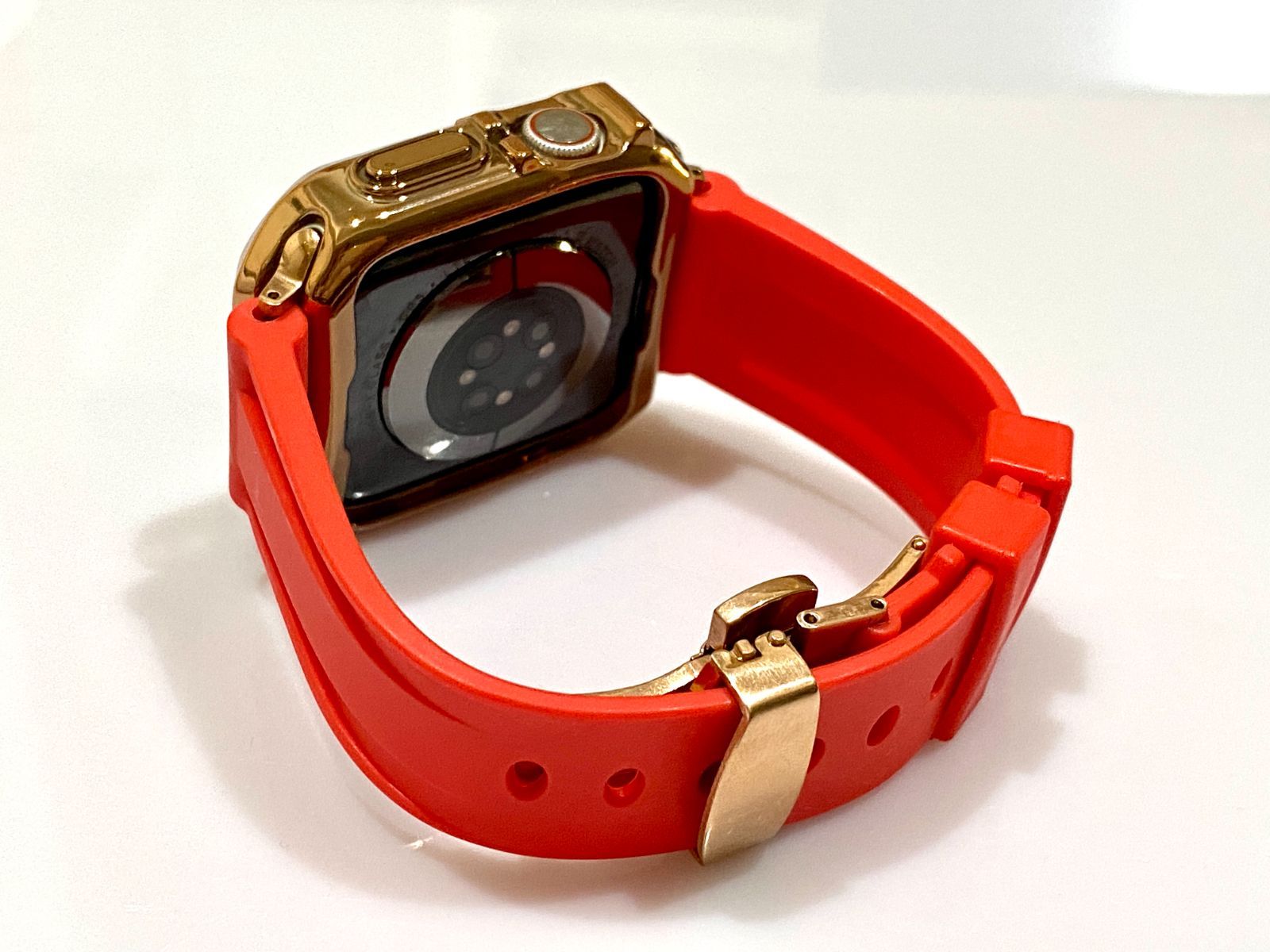 44mm用◉アップルウォッチ用ローズカスタムカバーグロスレッドレッド 