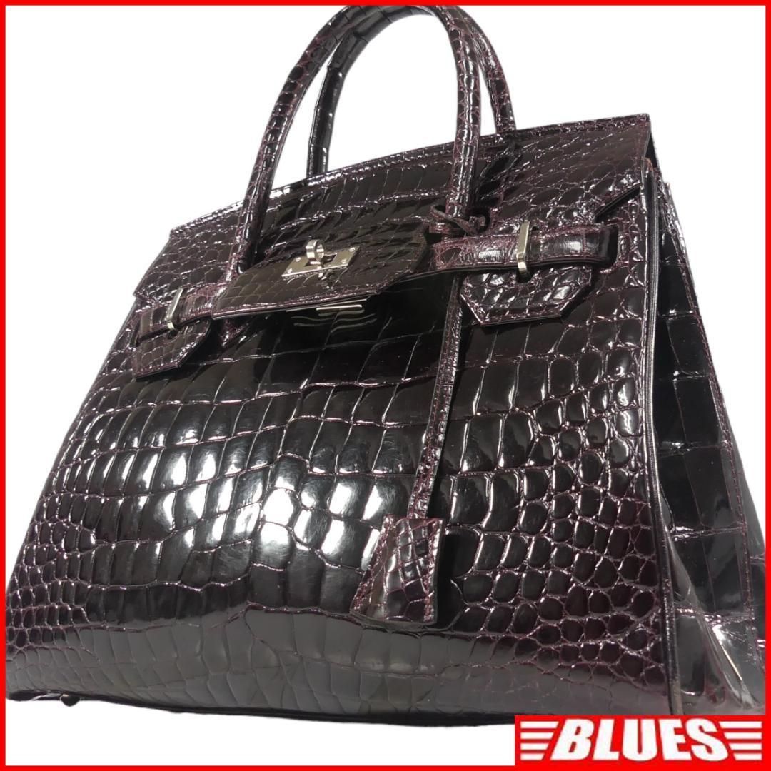 JRA クロコダイル ハンドバッグ 本革 レザー レディース 茶 NR3639