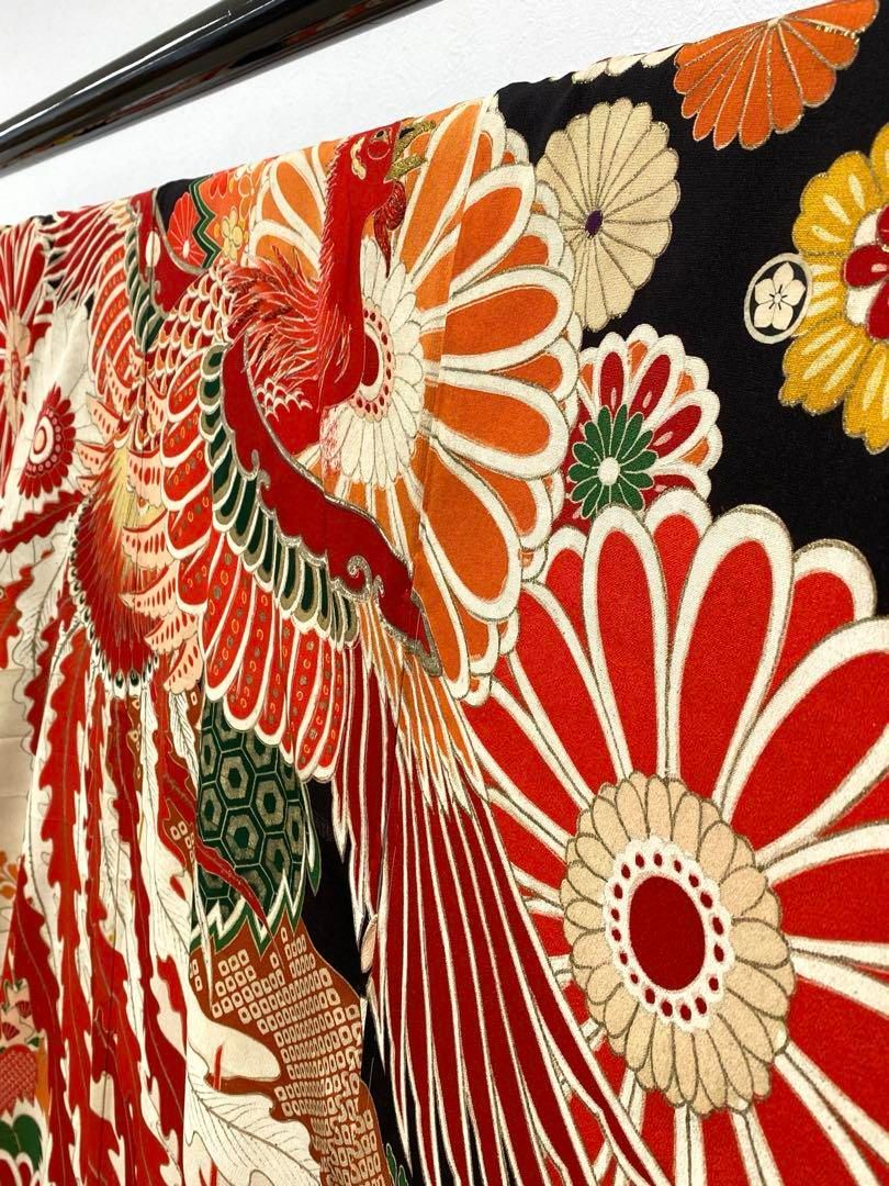 アンティーク 振袖 金駒 金彩 刺繍 正絹 鳳凰 身丈162cm アンティーク 振袖 金駒 金彩 刺繍 正絹 鳳凰 身丈162cm - メルカリ