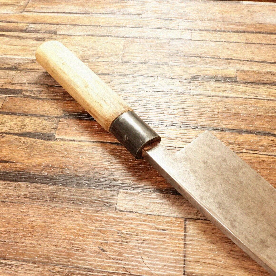 源泉正 出刃包丁 研ぎ済 堺源泉正 片刃 6寸 ハガネ 185mm 源泉正 [