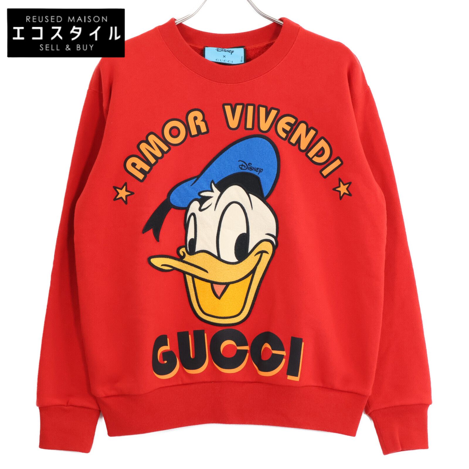 GUCCI グッチ ｘDisneyディズニー 正規 617964 ドナルドダック クルーネック トレーナー| XXXS