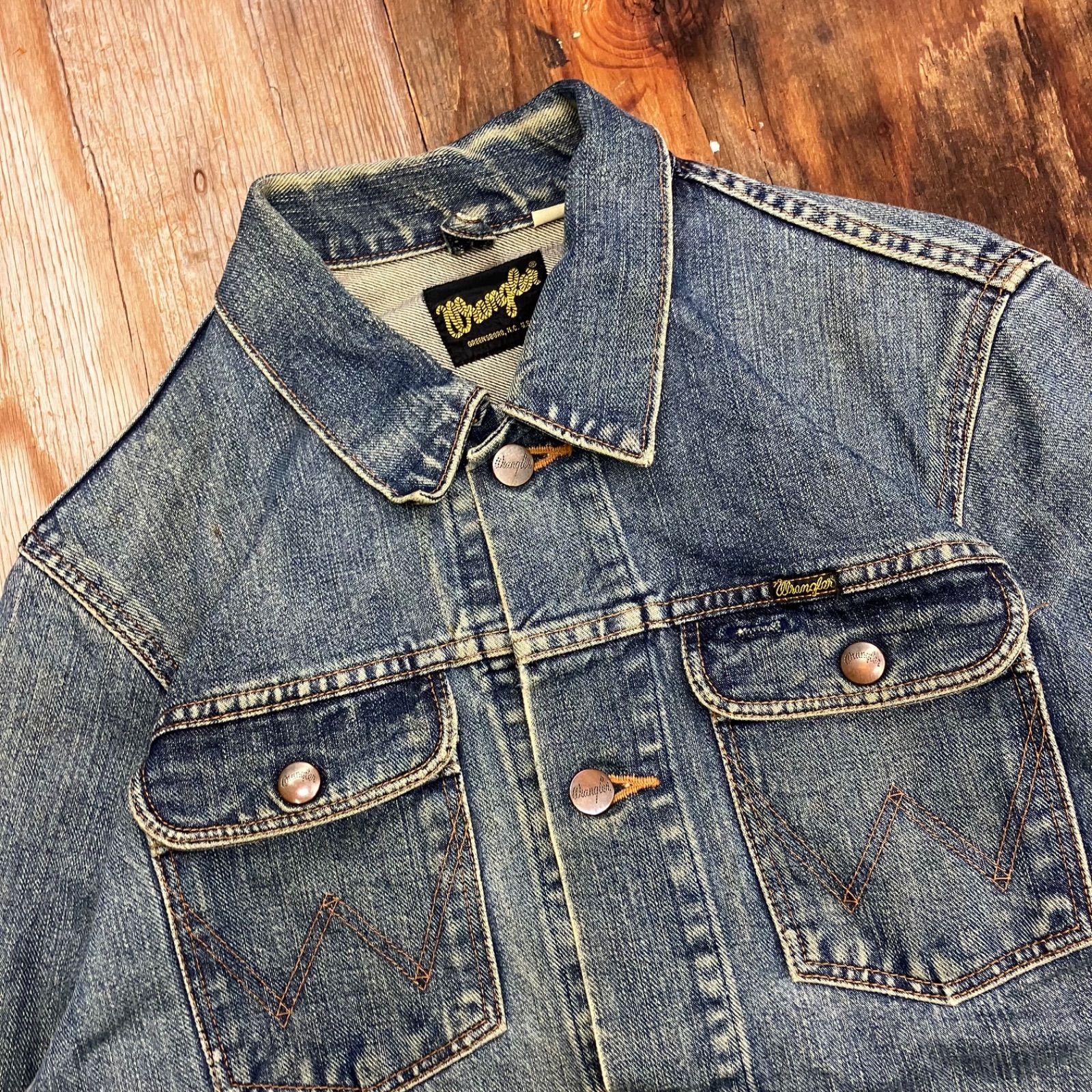 【名品図鑑】ラングラー デニムジャケット 90s 復刻 L 黒タグ インディゴ Wrangler ラングラー 黒タグ 復刻 M4974 デニム ジャケット インディゴ