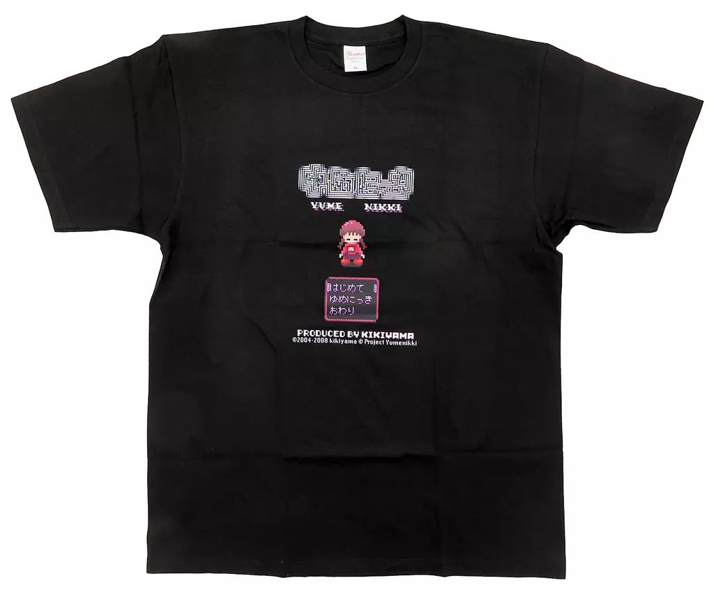 ゆめにっき Tシャツ XLサイズ Yume Nikki 中古】Tシャツ 窓付き Tシャツ ブラック XLサイズ 「ゆめにっき POP UP