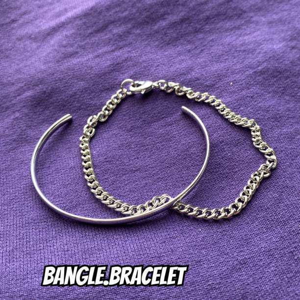 シルバーバングル ブレスレット 2点セット メンズ アクセサリー