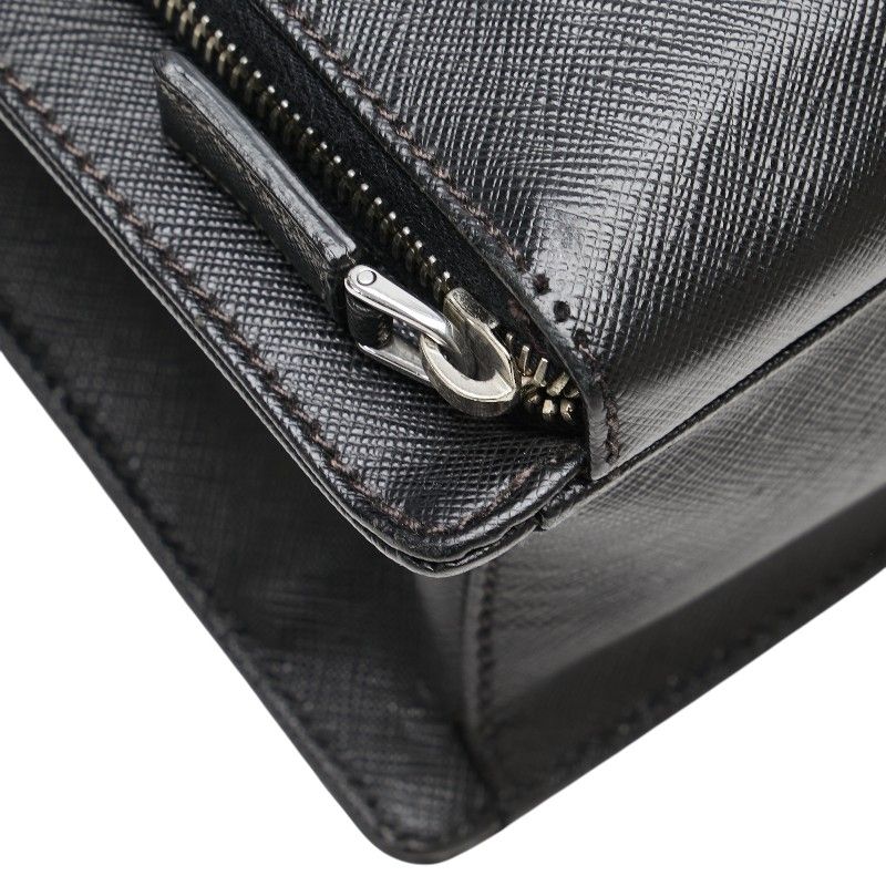 【極希少】PRADA プラダ ビジネス バッグ 2way 三角ロゴ レザー 黒 極美品 プラダ 三角ロゴ レザー ナイロン 2WAY ビジネス バッグ