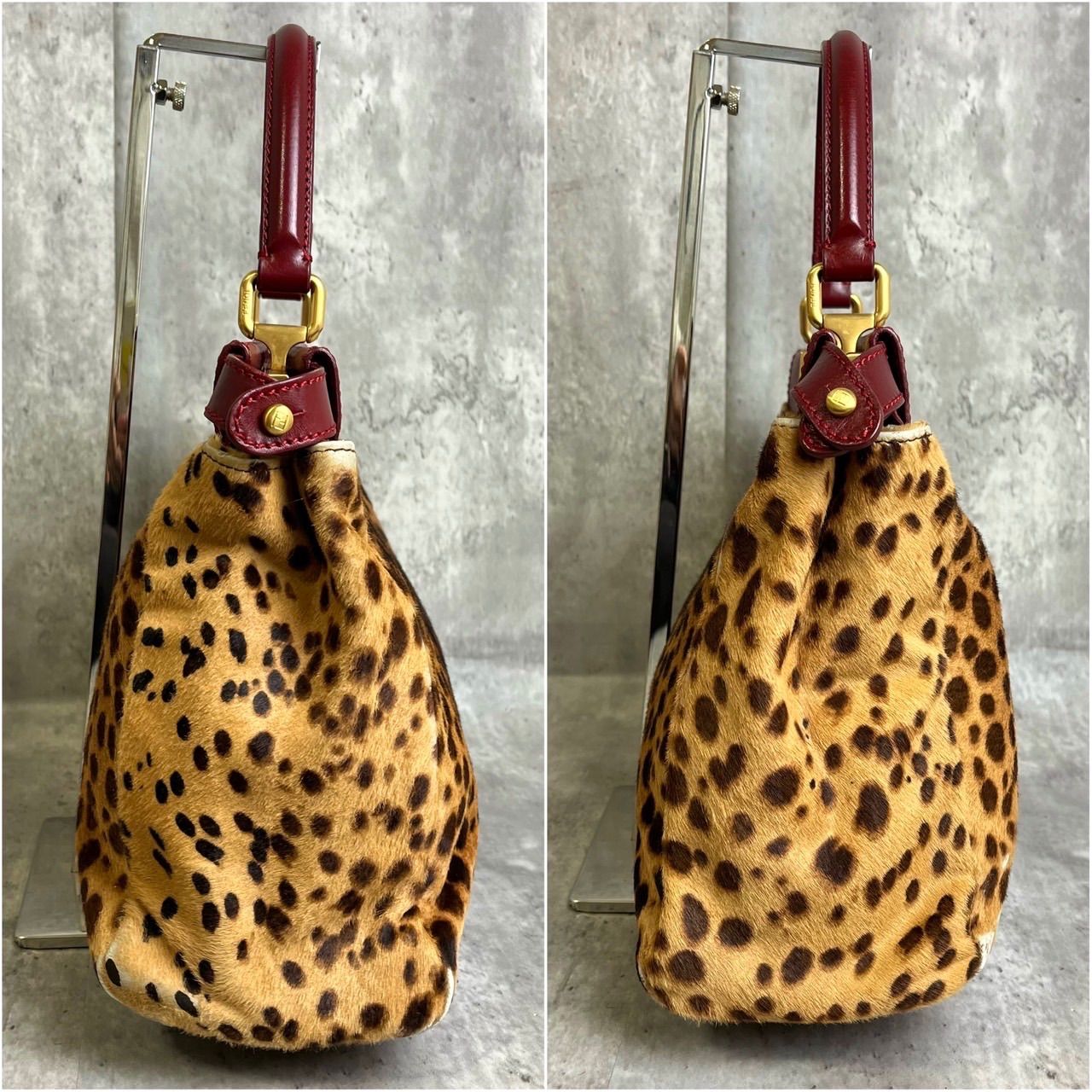 ✨希少品✨ FENDI フェンディ 2way ショルダーバッグ トートバッグ ピーカブー ターンロック レオパード アニマル柄 ゴールド金具  ロゴ型押し A4収納 大容量 ロゴプレ ハラコ レザー 肩掛け レディース ベージュ 肌色 ブラウン 茶色 - メルカリ