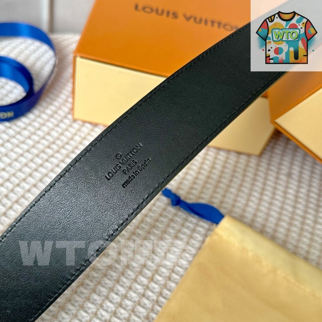 ルイヴィトンベルト LOUIS VUITTON ルイヴィトン N1002 イニシャル ベルト ブラック