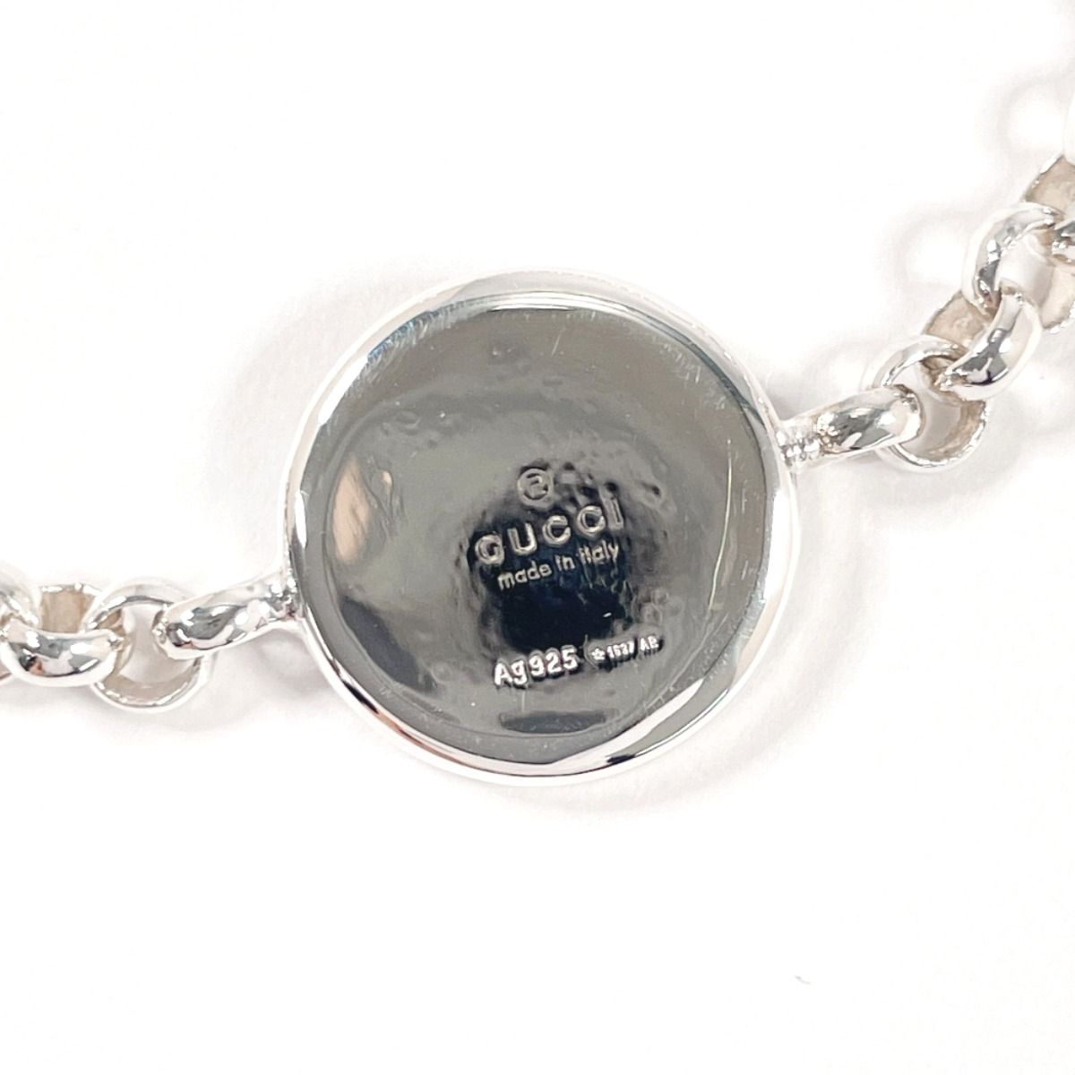 GUCCI シルバーチェーンブレスレット ヴィンテージ ラウンドプレート グッチ ブレスレット ラウンド プレート チェーン シルバー