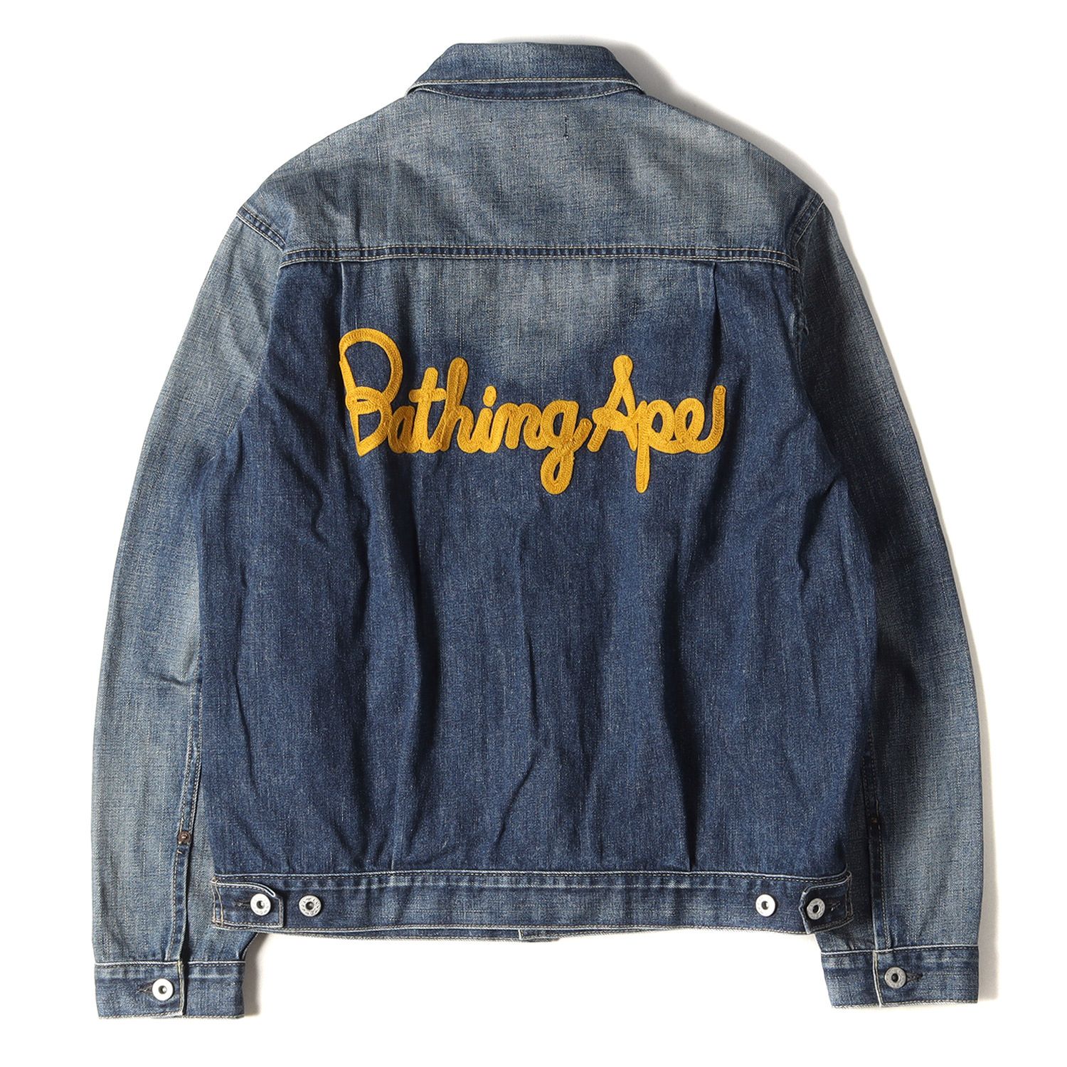 A Bathing Ape デニムジャケット S 00s A BATHING APE｜SHARK BAPE EMBLEM DENIM JACKET PRINT ZIP