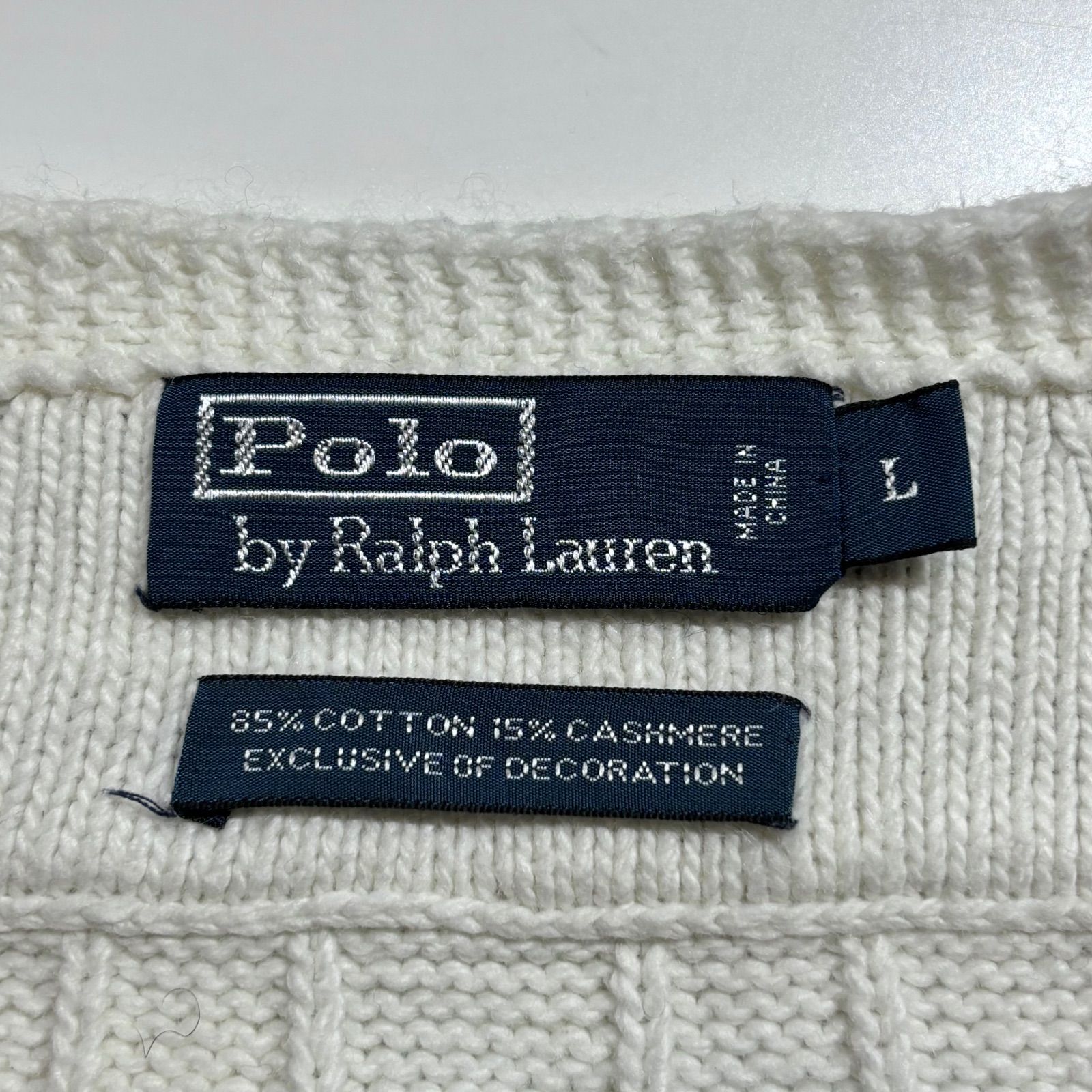 90 00s Polo by Ralph Lauren クリケットセーターベスト 90〜00s Polo by Ralph Lauren コットン×カシミア クリケットセーター
