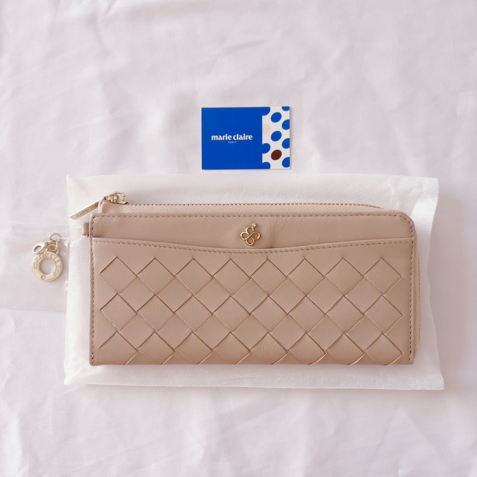 155.新品タグ付き♡marie claire マリクレール ラム革メッシュ長