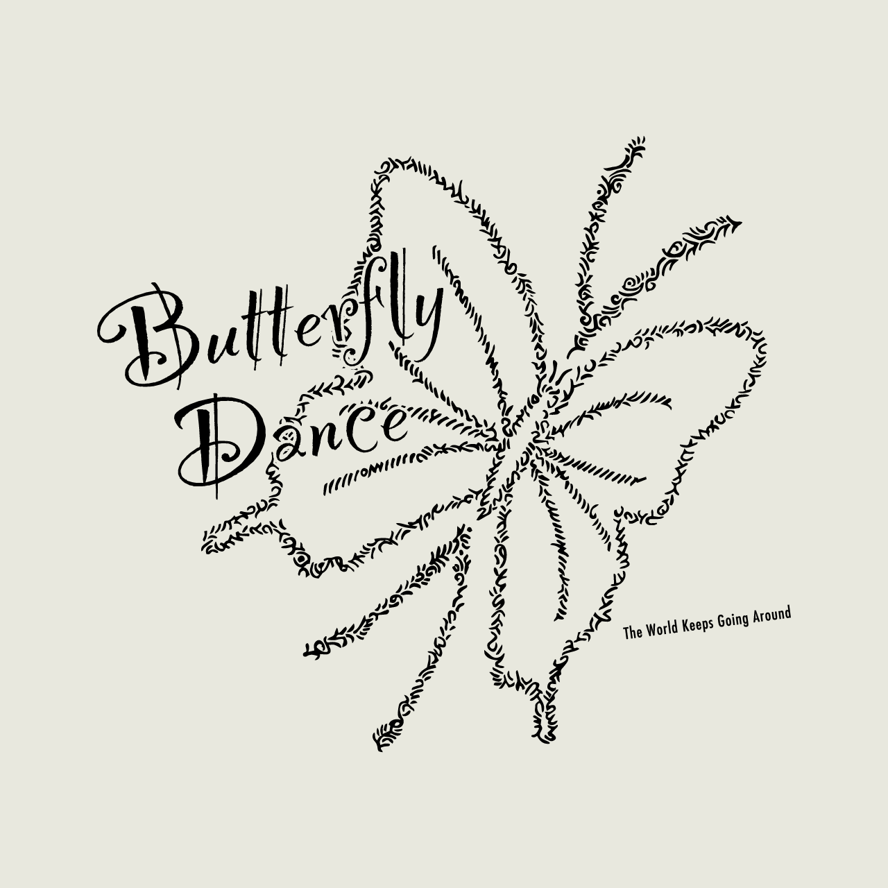 グラフィックTシャツ　Butterfly Dance Mono / White