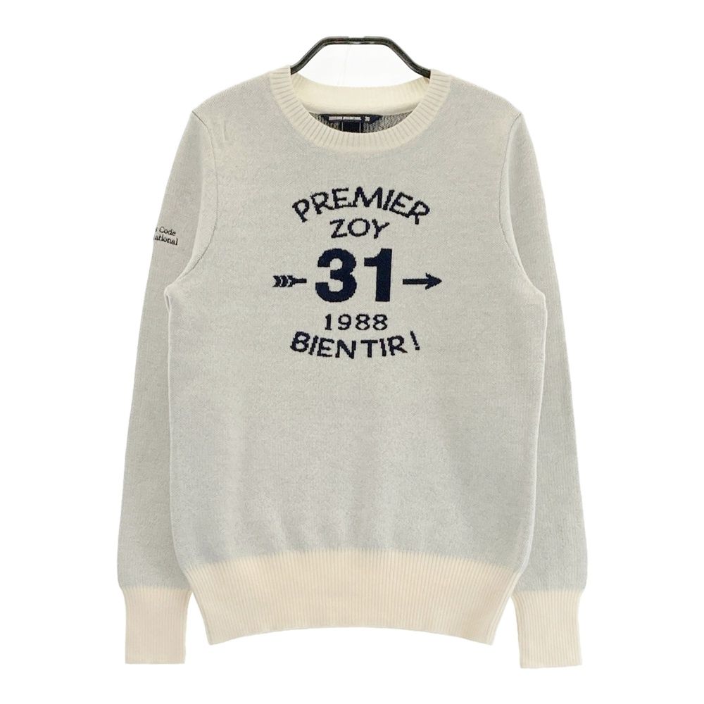 【レザレクション】人気ロゴ総柄デザイン 長袖ゴルフニットセーターS レザレクション】人気ロゴ総柄デザイン 長袖ゴルフニットセーターS