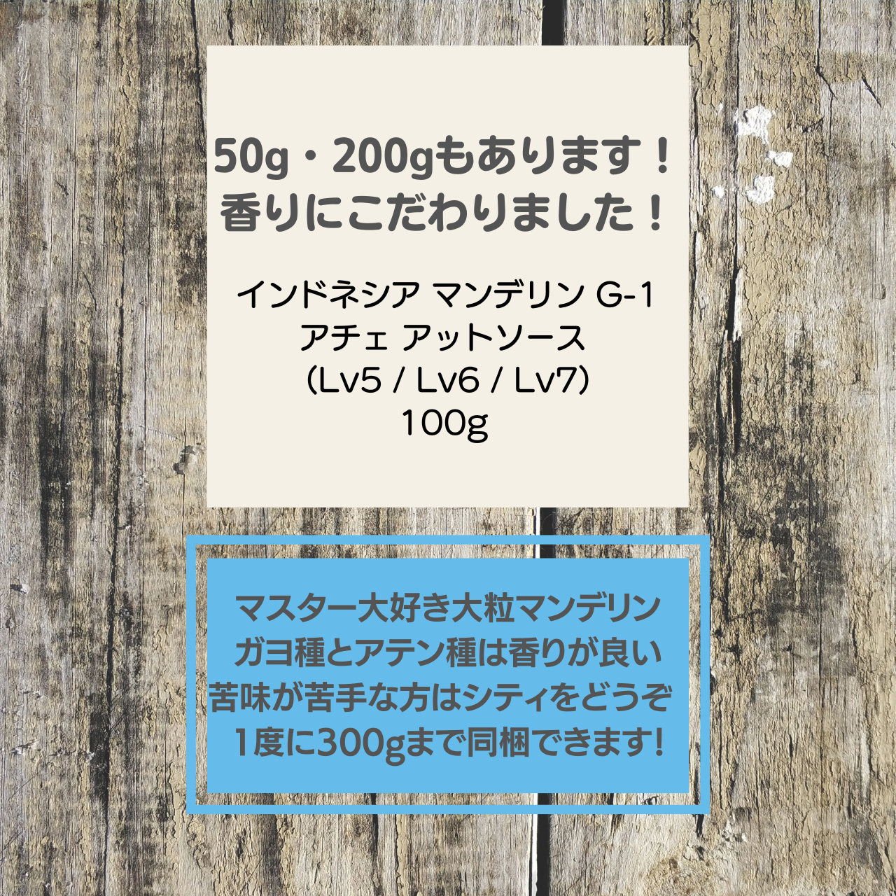 【50g】マンデリン (インドネシア マンデリン アチェ G1 アットソース)【深め】-1