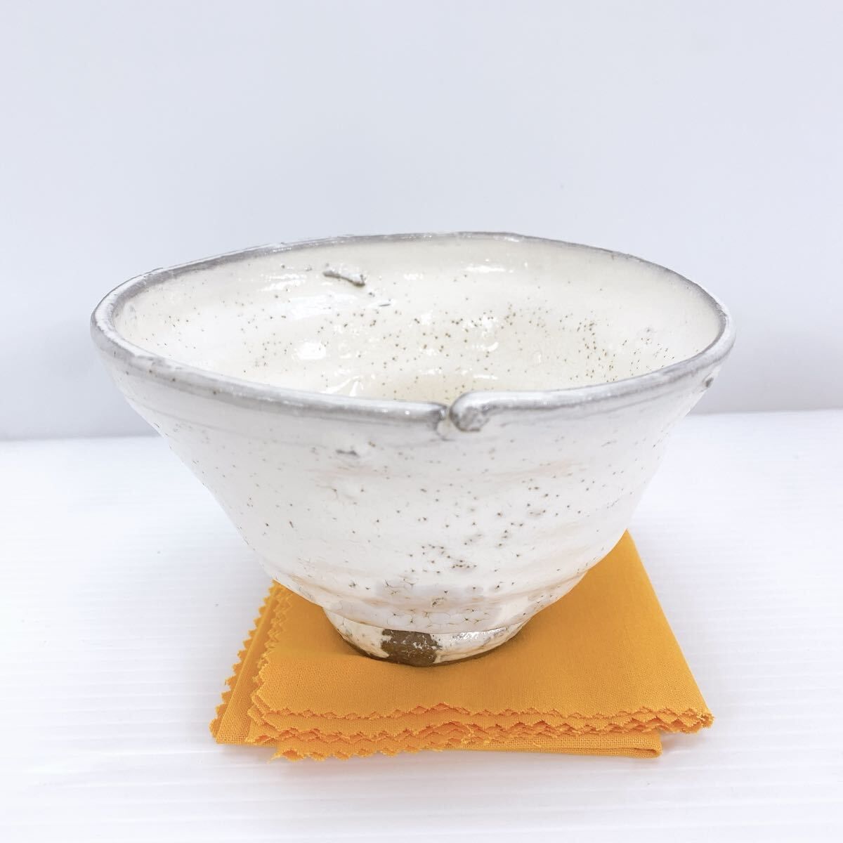 茶器 粉引 茶碗 茶道 茶道具 抹茶茶碗 粉引 扇面 小倉陶舟作 茶道 : 茶道具いまや静香園