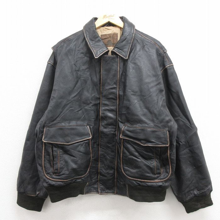 XL/古着 セントジョンズベイ 長袖 レザー ジャケット メンズ 00s  