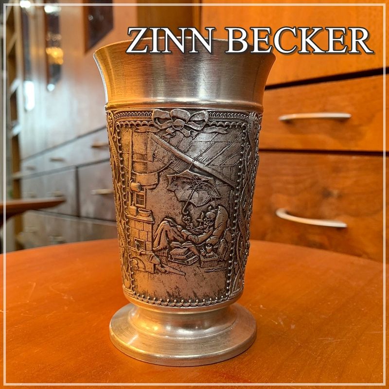 ドイツ製 ZINN BECKER タンブラー 錫製 シルバーカラー 街並み 人物 ゴブレット コップ カップ グラス ジンベッカー ビンテージ  【ME1104-6】 - メルカリ