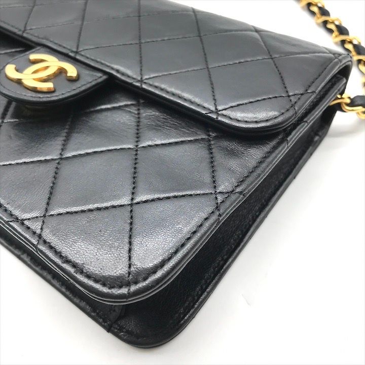 美品 CHANEL シャネル ココマーク ミニ マトラッセ ラムスキン