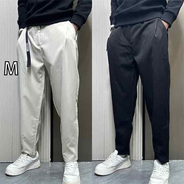 [M]秋冬 メンズ  服 シンプル ファッション オシャレ 大人 かっこいい 大きいサイズ ストリート 紳士服 ソリッドカラー パンツ 秋 ビジネス カジュアル スーツ ジッパー 