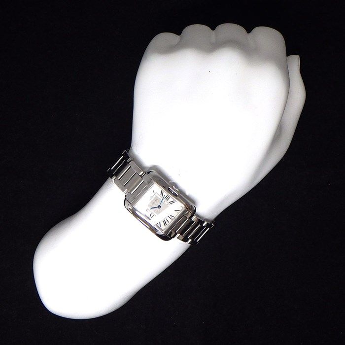 カルティエ Cartier 腕時計 タンク アングレーズ MM W5310044 シルバーギョーシェ文字盤 ローマンインデックス SS クオーツアナログ 【中古】 Cartier - カルティエ Cartier 腕時計 タンク アングレーズ MM
