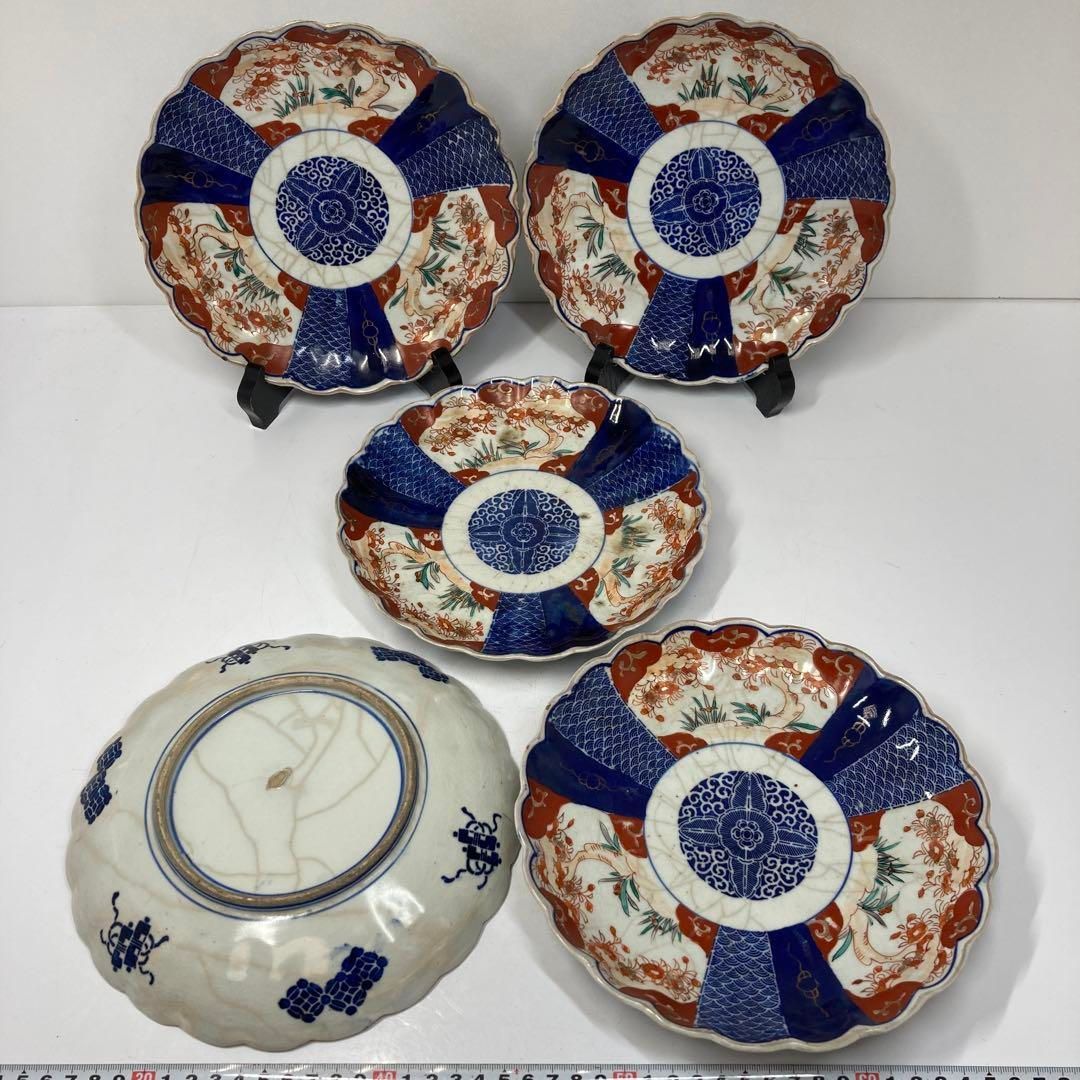 珍品！【染付印判　八羽の兎・人物図　一尺イゲ皿】伊万里 珍品！【染付印判 八羽の兎・人物図 一尺イゲ皿】伊万里 珍品！【