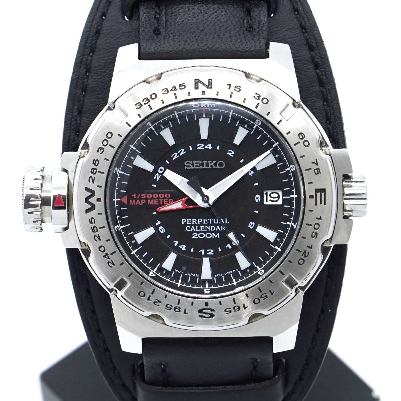 セイコー SEIKO パーペチュアルカレンダー SLT109P2 8F56-00L0 レザーベルト 稼働品 25-M-840