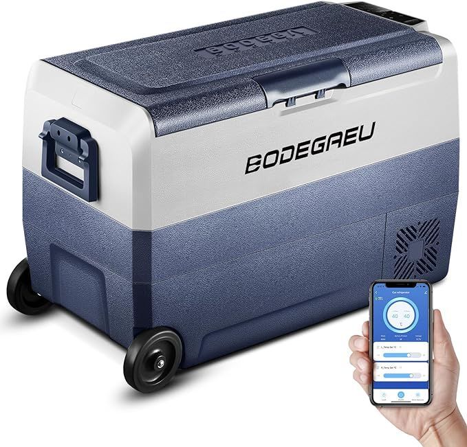 BODEGAEU 50L車載冷蔵庫 -20℃~20℃ 急速冷凍 ポータブル冷蔵庫 DC12V/24V AC100-240V 冷蔵冷凍庫 静音  WiFiアプリ接続 大容量 省エネ 車載家庭両用 車中泊 キャンプ 台風 災害 緊急時適用 - メルカリ