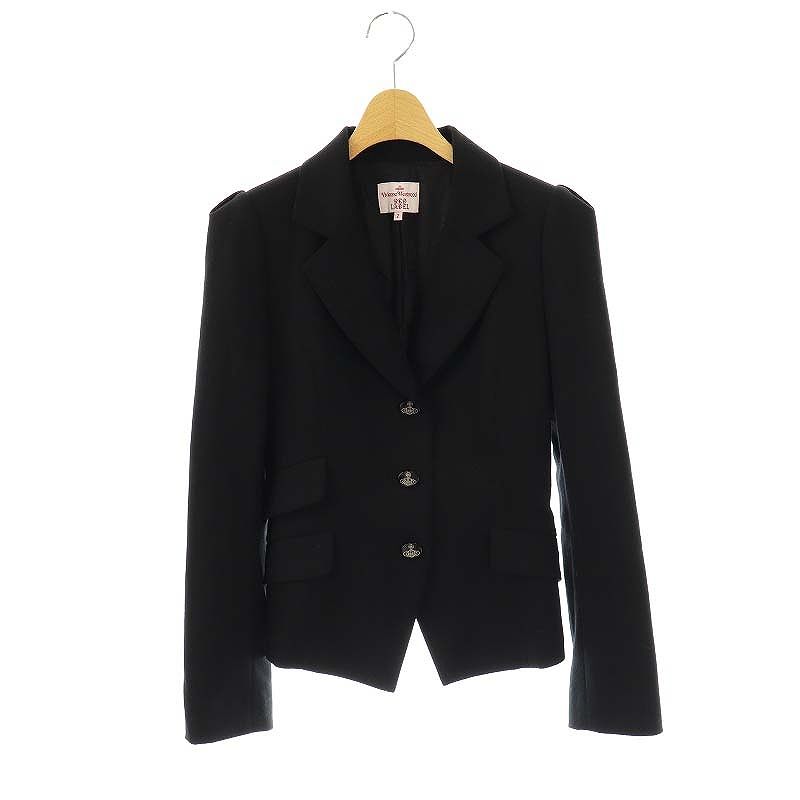 【Vivienne Westwood】ストライプ　半袖　テーラードジャケット　黒 Vivienne Westwood - 美品 Vivienne Westwood ヴィヴィアン